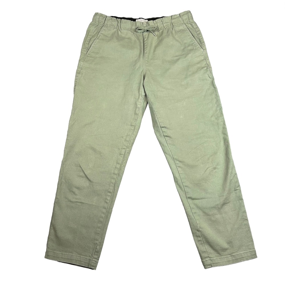 Everlane Easy Pant Sage Green Organic Cotton Elastic Waist Drawstring Trousers M